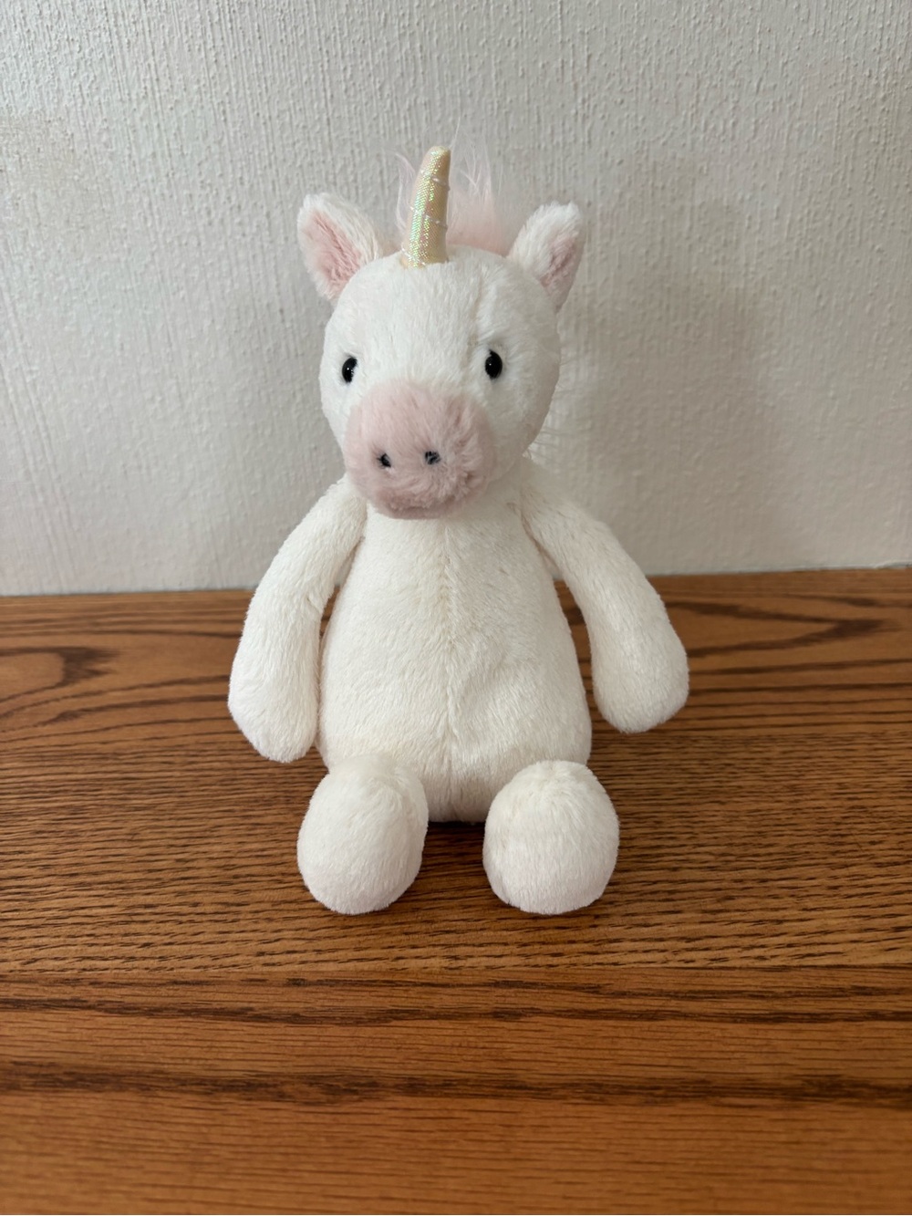 Jellycat Bashful Unicorn Plush with Pink Nose and Ears Small 8 inch